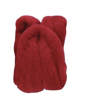 Natural Wool Roving - Red
