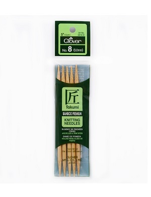 Takumi Double Pointed Bamboo Knitting Needles - 16cm x 5.0mm