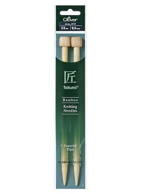 Bamboo Takumi Single Pointed 23cm Knitting Needles - 9.00mm