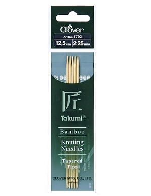 Bamboo Takumi Double Pointed 12.5cm Knitting Needles - 2.25mm