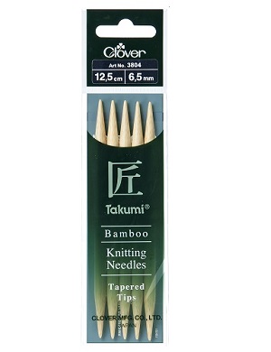 Bamboo Takumi Double Pointed 12.5cm Knitting Needles - 6.50mm