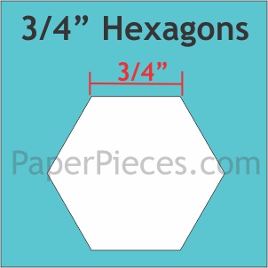 0.75 inch Hexagon Templates (125 pieces)