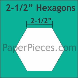 2.5 inch Hexagon Templates (25 pieces)